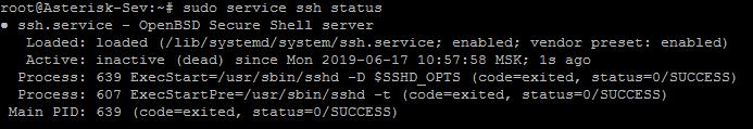 sudo service ssh status