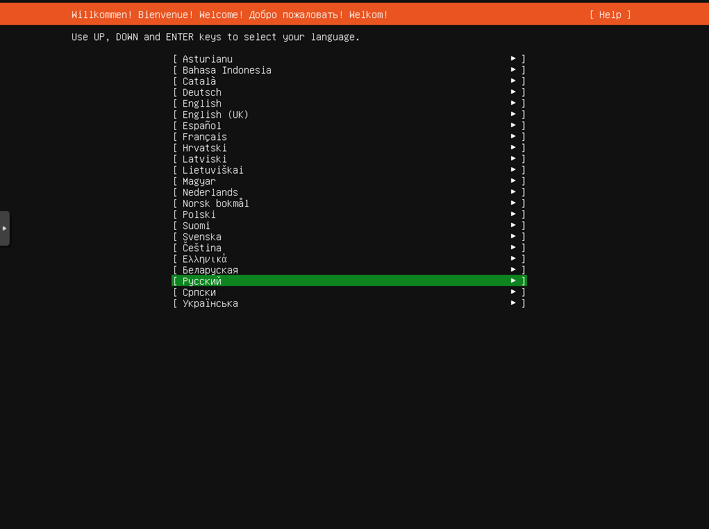 Установка ОС Ubuntu (серверный вариант)