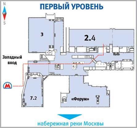Схема прохода к павильону №2 в Экспоцентре