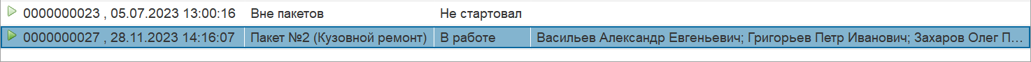 Выполнение пакета несколькими сотрудниками